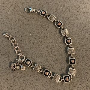 Brighton Silver Tone Pink Heart Bracelet